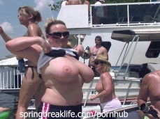 Wife Flashing Big Tits Boat | Niche Top Mature