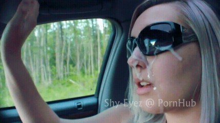 Cumshot Car - Looking At My Facial Cumshot In The Cars Visor Mirror While ...